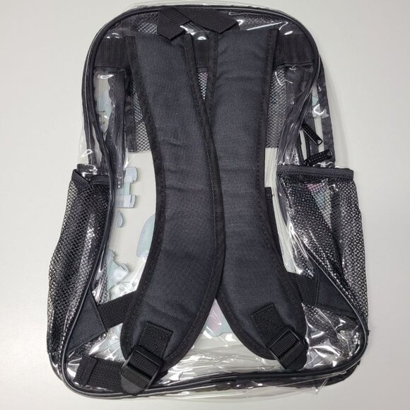 Unspeakable Frog Clear Backpack Black Padded Straps 17 Inch School Transparent - Picture 2 of 4